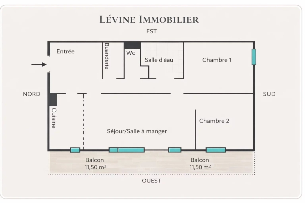 Appartement – 3 pièces – 85m2